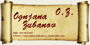 Ognjana Zubanov vizit kartica